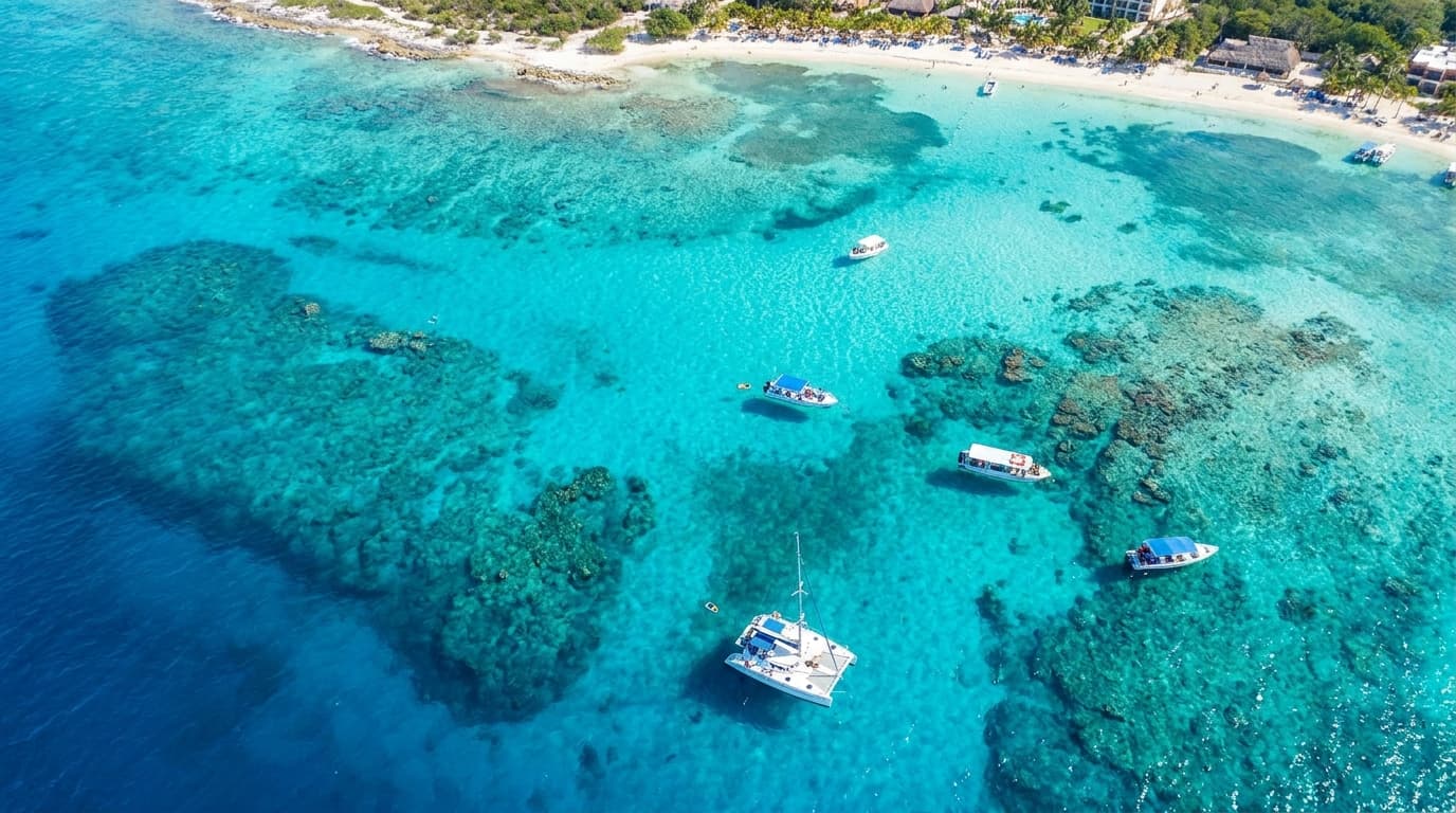 Crystal-clear water at El Cielo, Cozumel