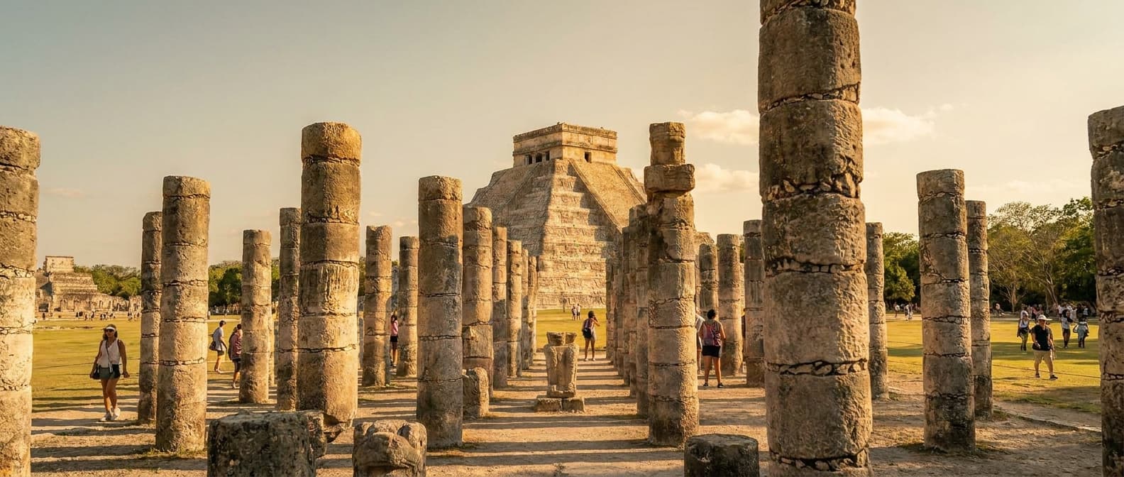 The pyramid of Chichén Itzá, one of the seven wonders of the world