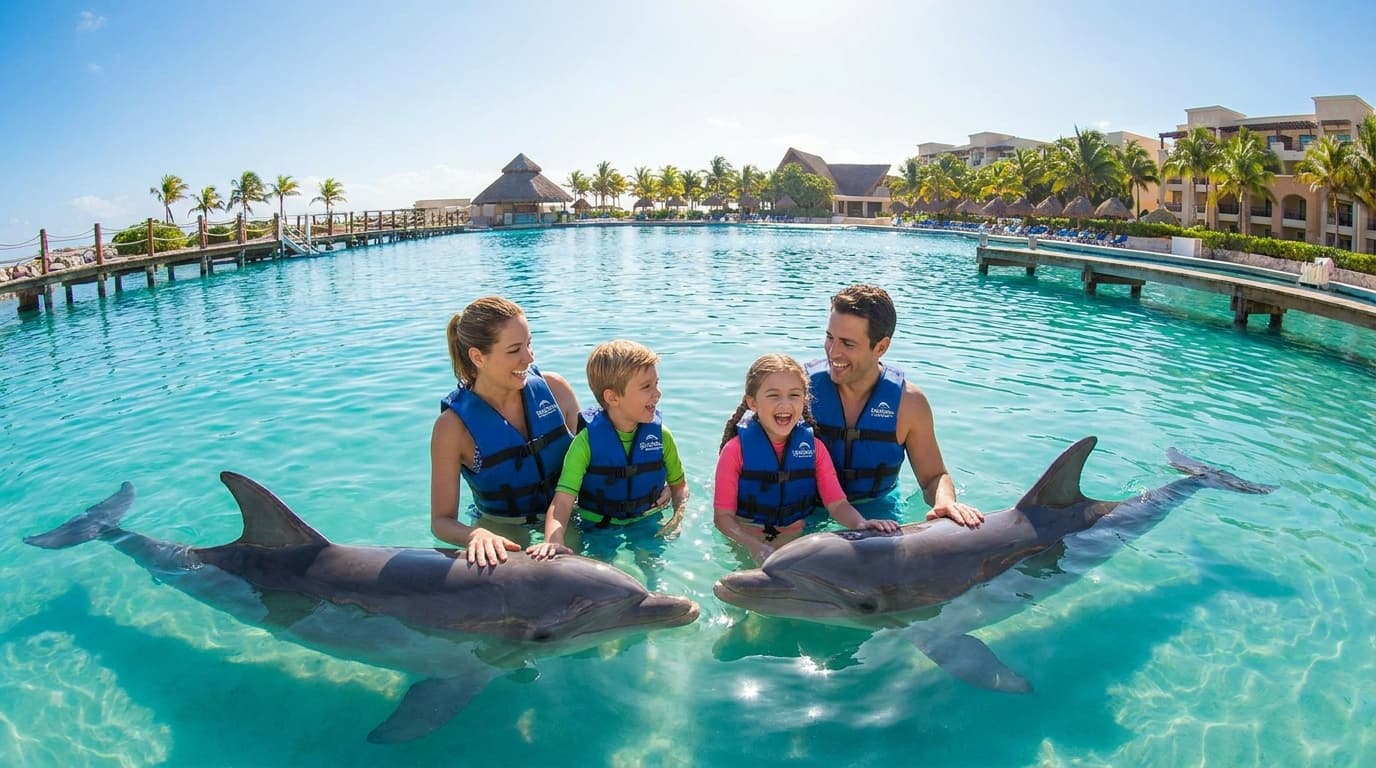 Swimming with dolphins in the Riviera Maya